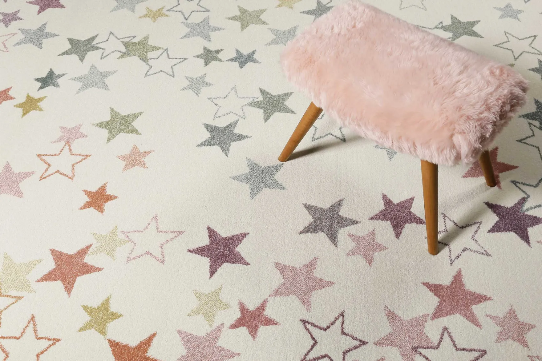 Esprit Kinder Teppich beige rosa grün blau flieder "Esterya"