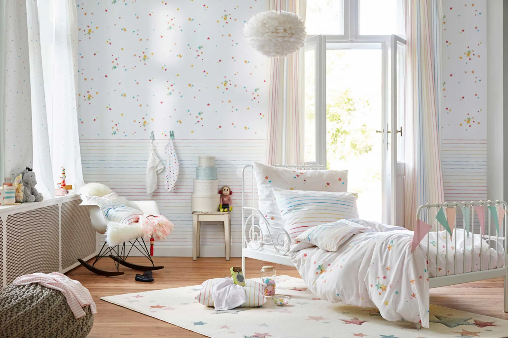Esprit Kinderteppich beige rosa grau blau "Jonne"