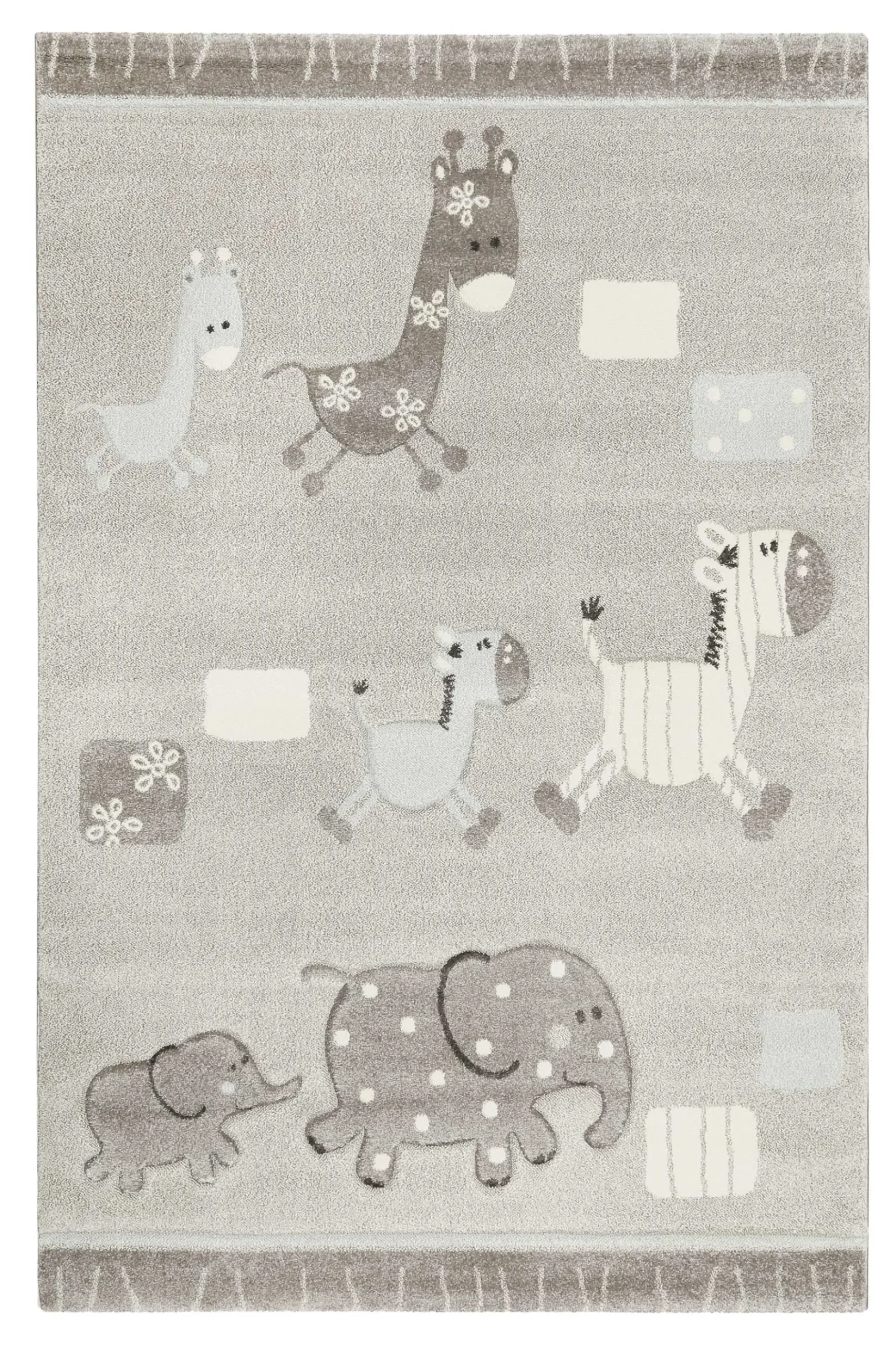 Esprit Kinderteppich Grau meliert "Lucky Zoo 2.0"