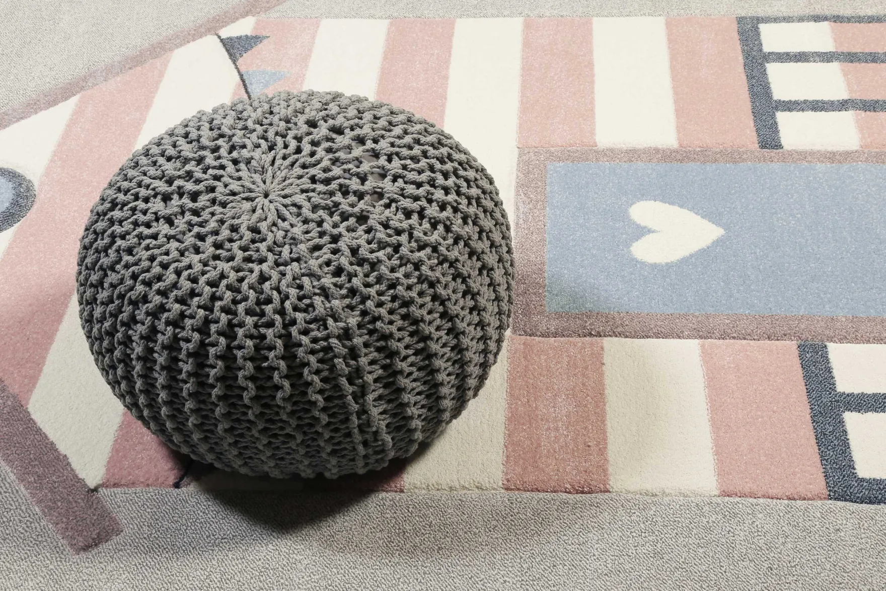 Esprit Kinderteppich Grau Rosa "Sea Castle"