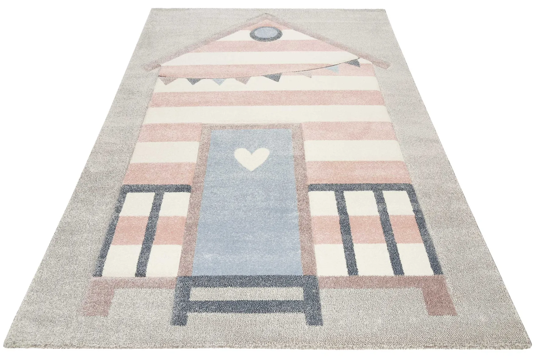 Esprit Kinderteppich Grau Rosa "Sea Castle"