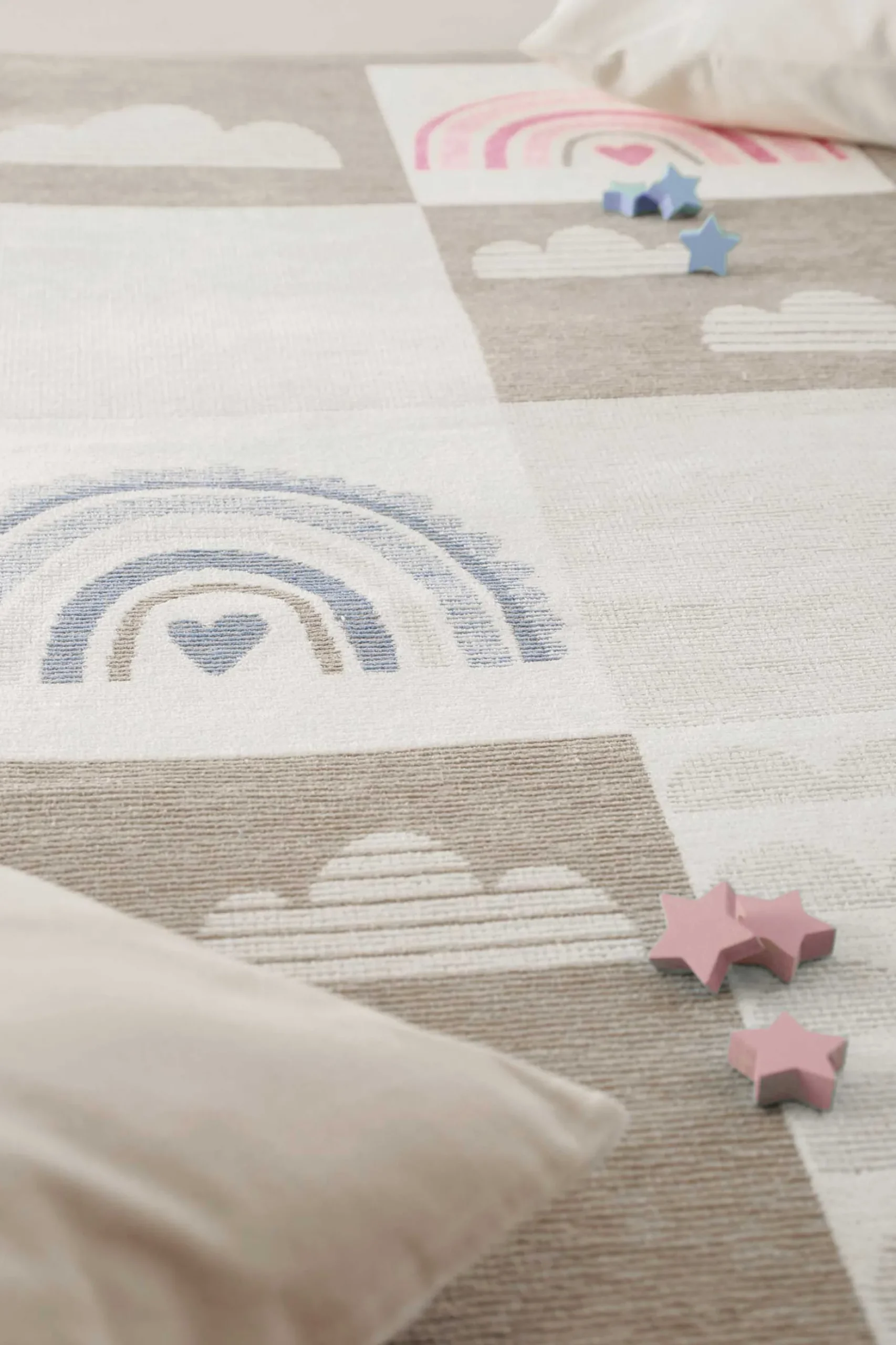 Esprit Kinder-Wendeteppich Beige "Lovely Rainbow"