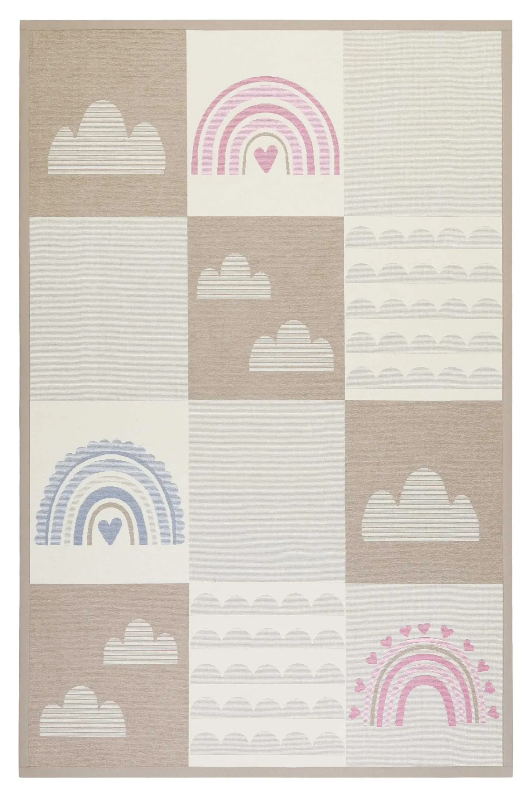 Esprit Kinder-Wendeteppich Beige "Lovely Rainbow"