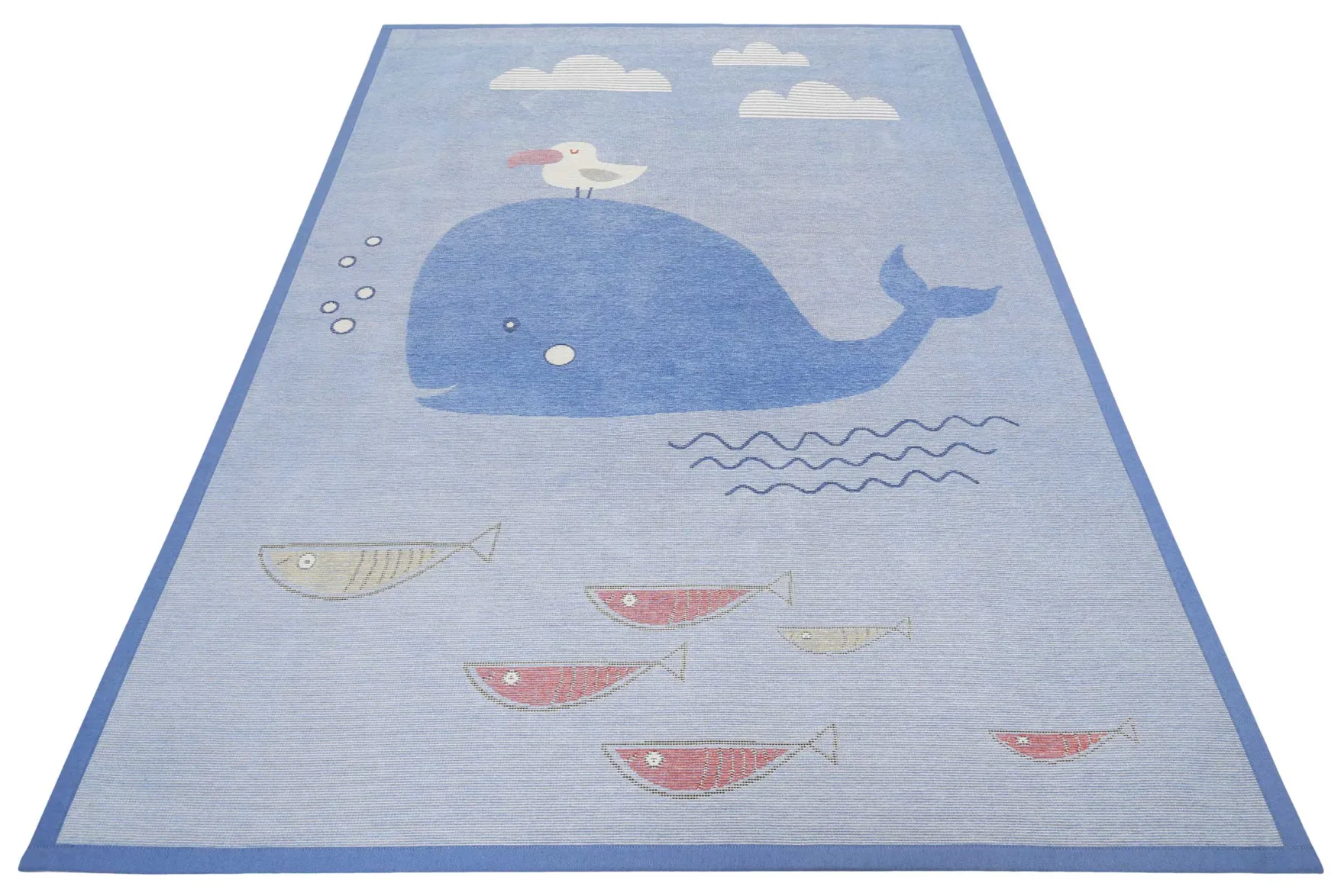 Esprit Kinder-Wendeteppich Blau "Whale Buddy"