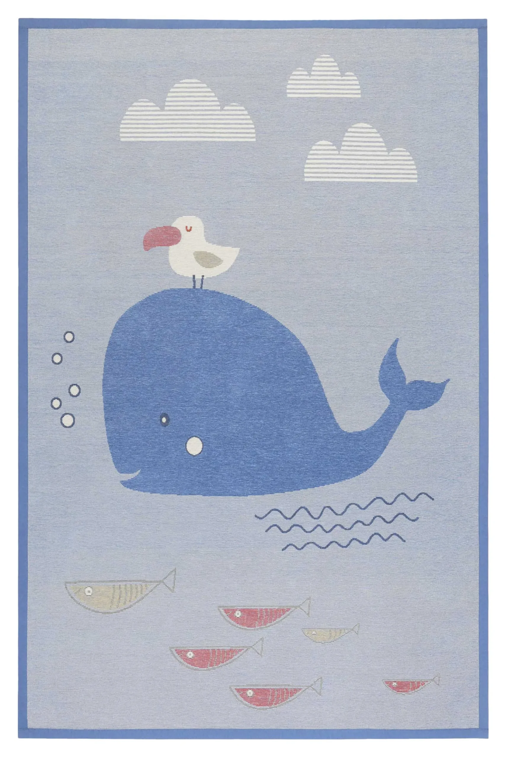 Esprit Kinder-Wendeteppich Blau "Whale Buddy"