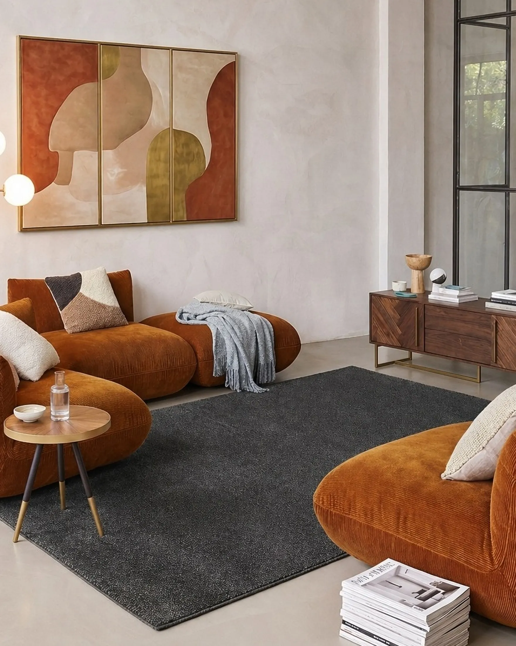 Esprit Kurzflorteppich Anthrazit Grau "Vegas"