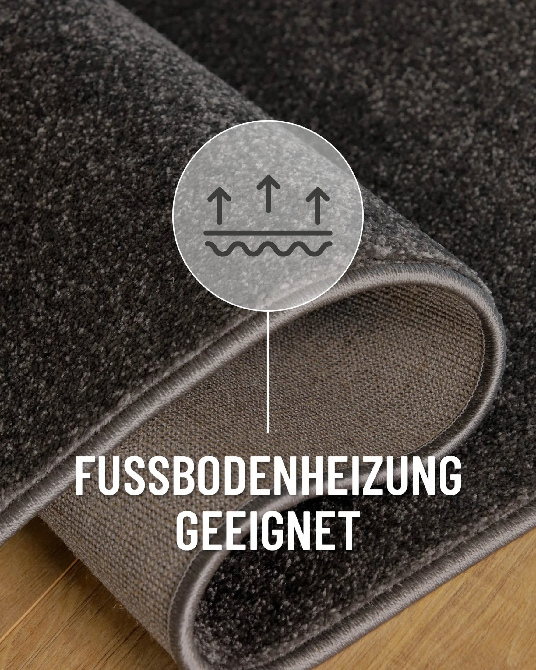 Esprit Kurzflorteppich Anthrazit Grau "Vegas"