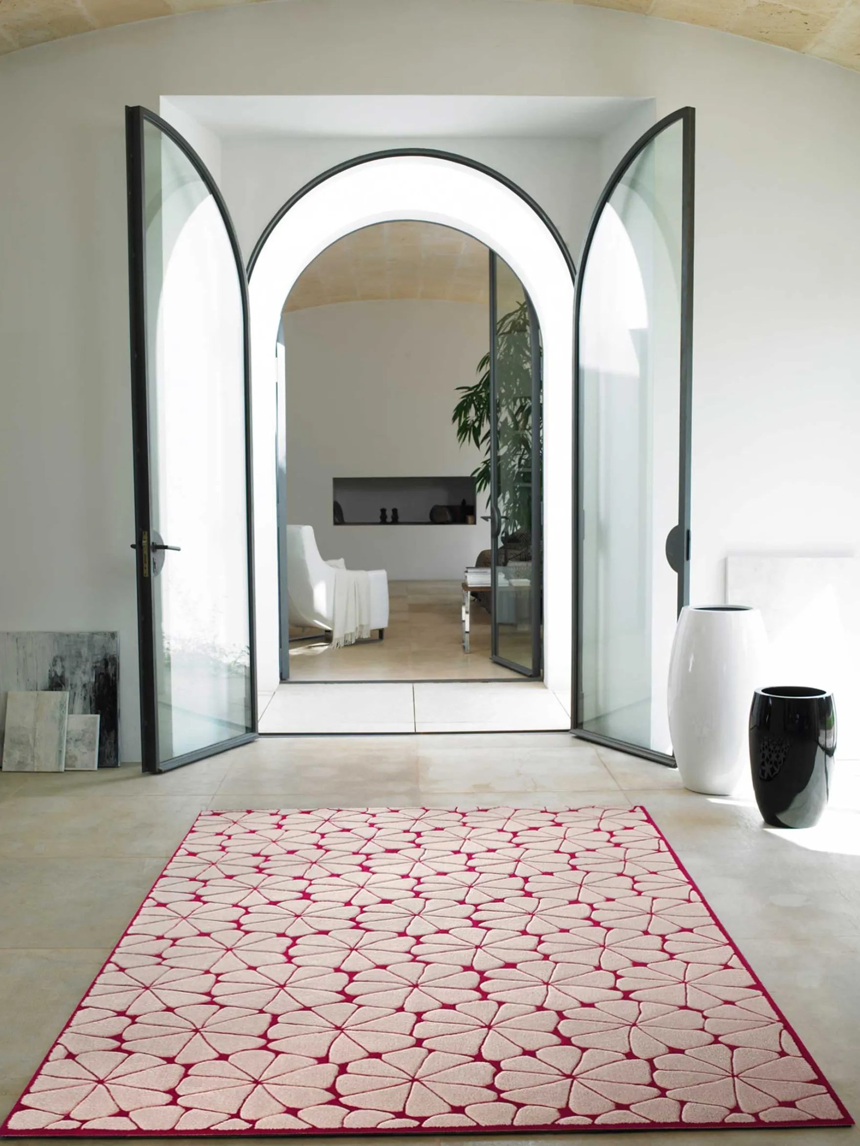 Esprit Kurzflor Teppich aus Wolle "Urbania" beige pink
