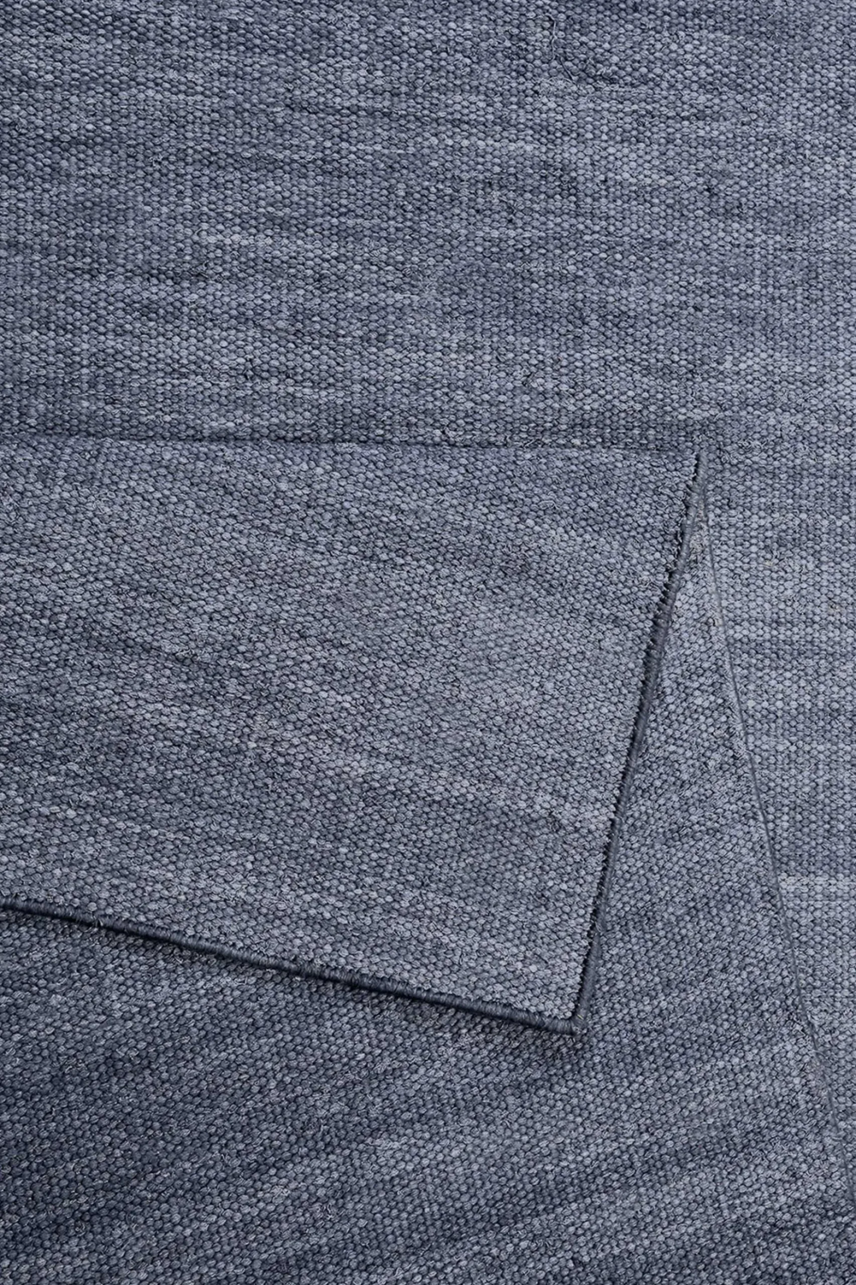 Esprit Kurzflor Teppich Blau Grau aus Baumwolle "Rainbow Kelim"