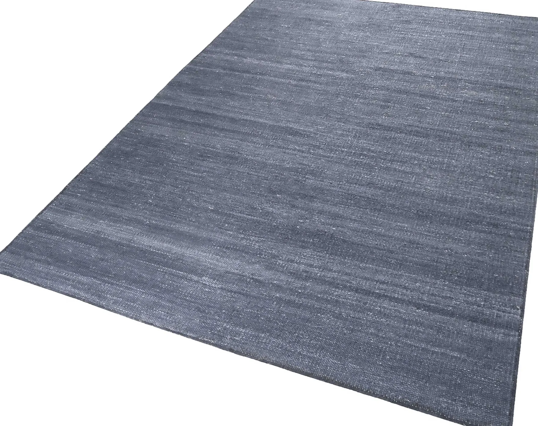 Esprit Kurzflor Teppich Blau Grau aus Baumwolle "Rainbow Kelim"