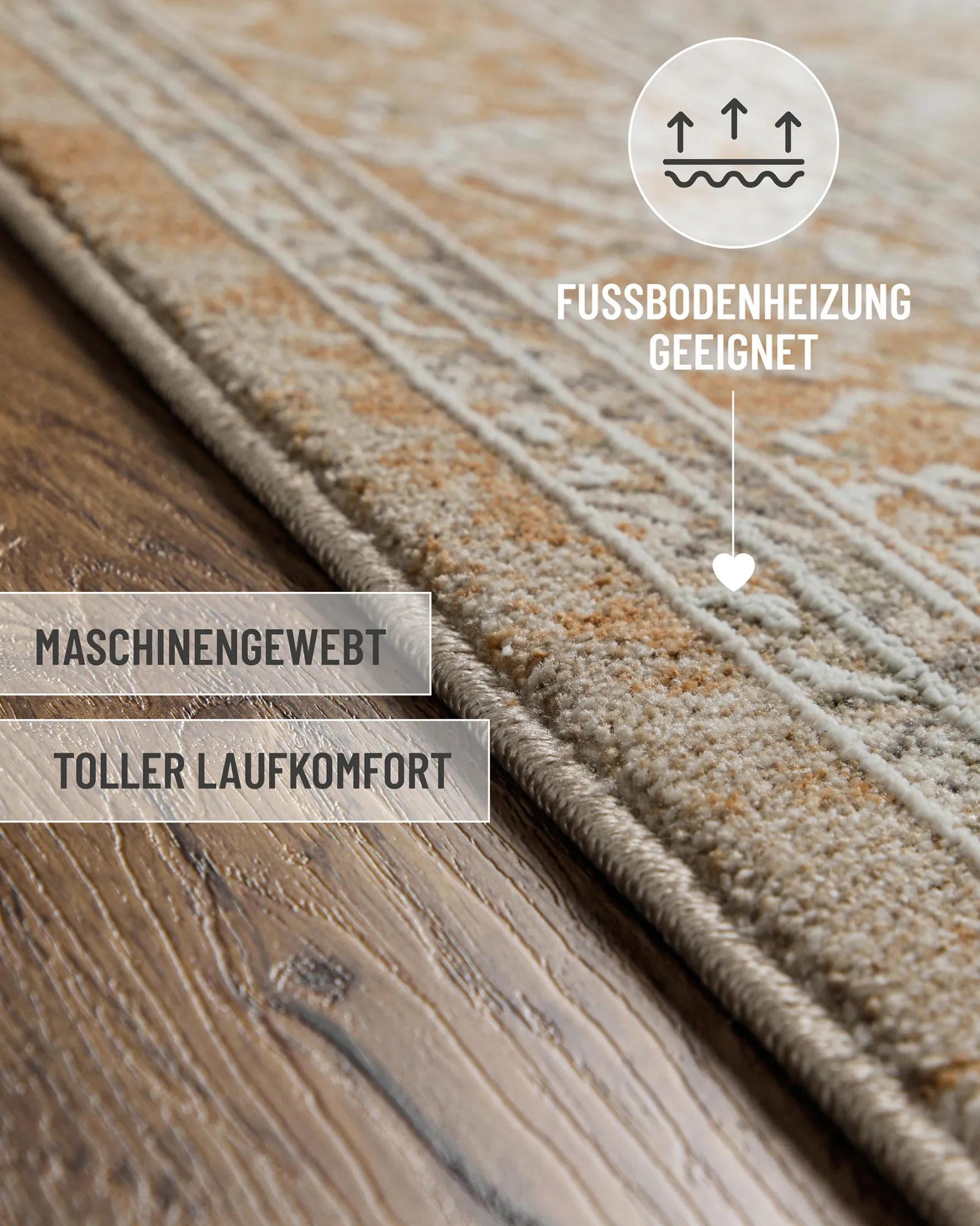 Esprit Kurzflorteppich Braun Beige "Vintage Soul"