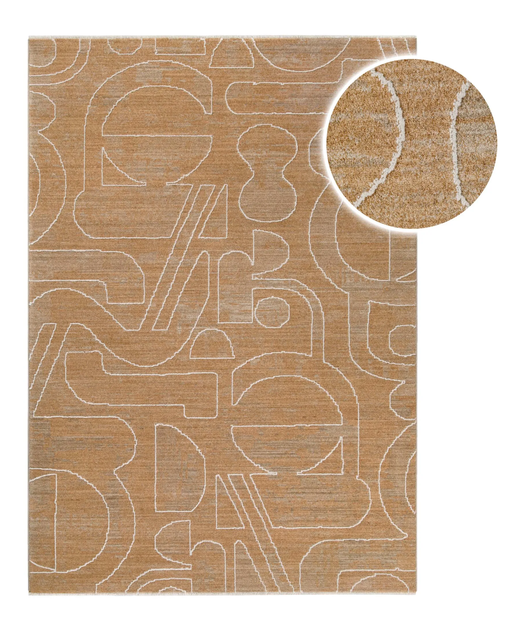 Esprit Kurzflorteppich Braun Multi "Beatle-B"
