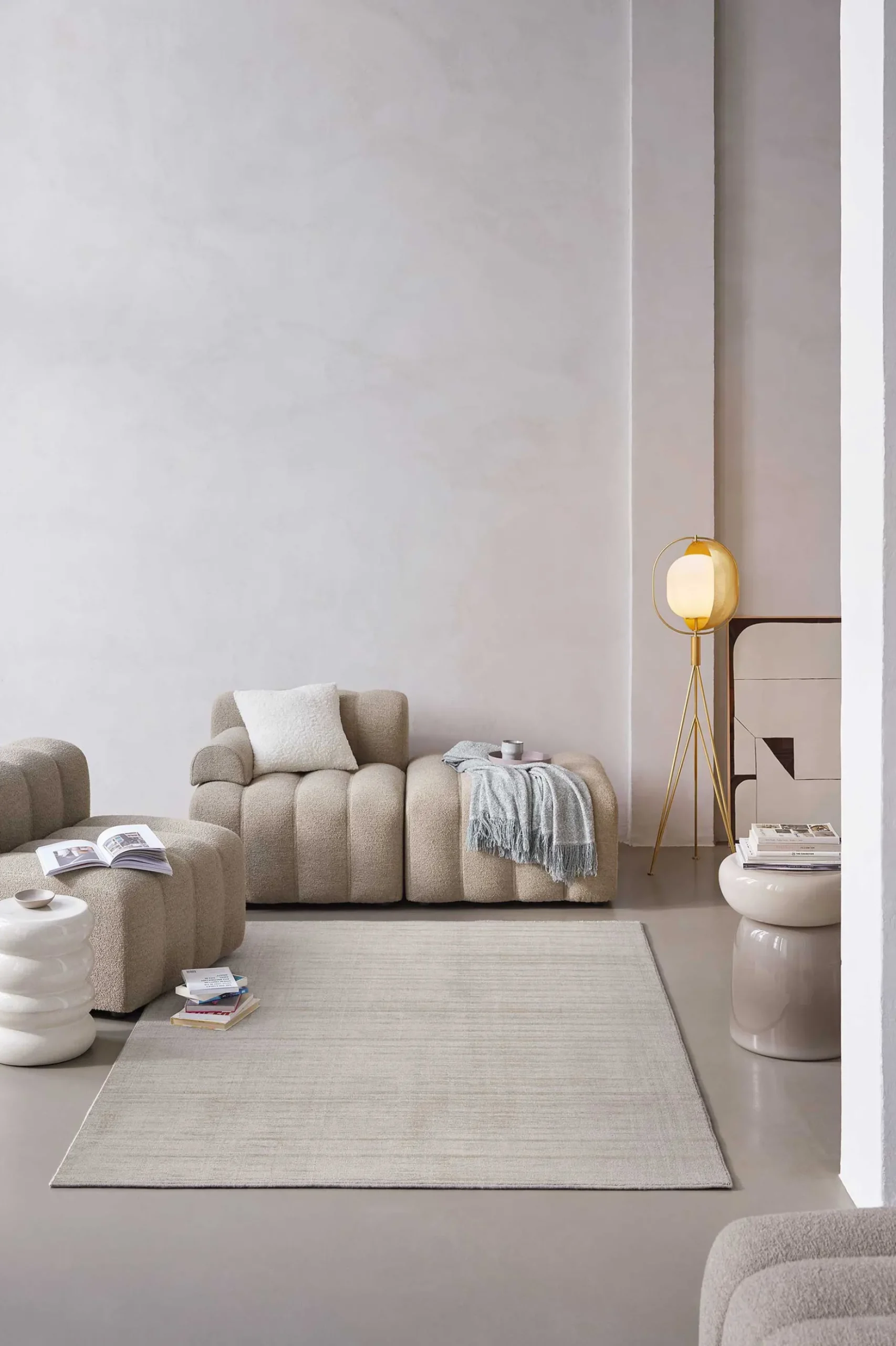 Esprit Kurzflor Teppich Creme Beige "Gil"