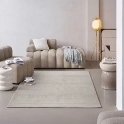 Esprit Kurzflor Teppich Creme Beige