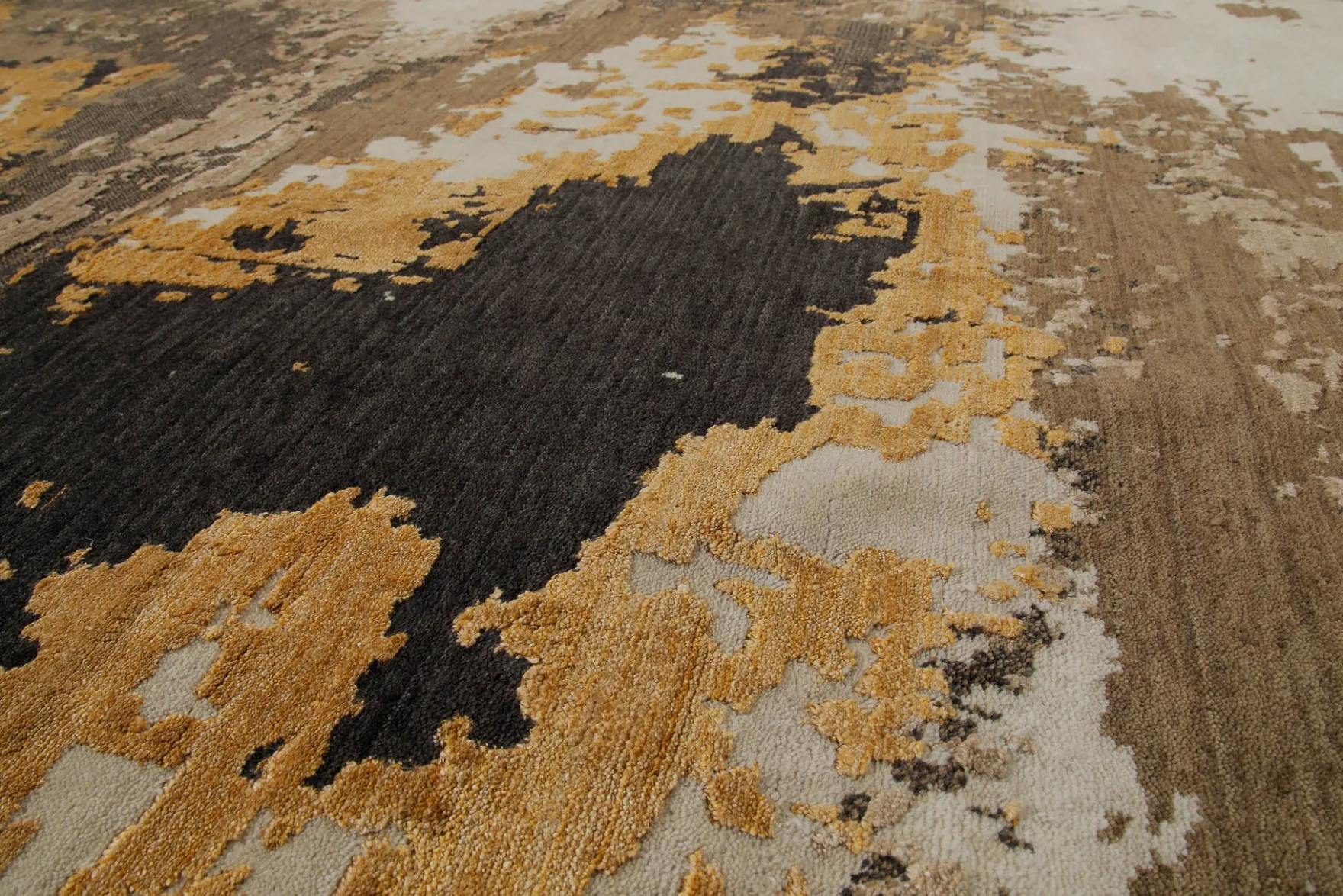 Esprit Kurzflor Teppich Gold aus Wolle "Manhattan"