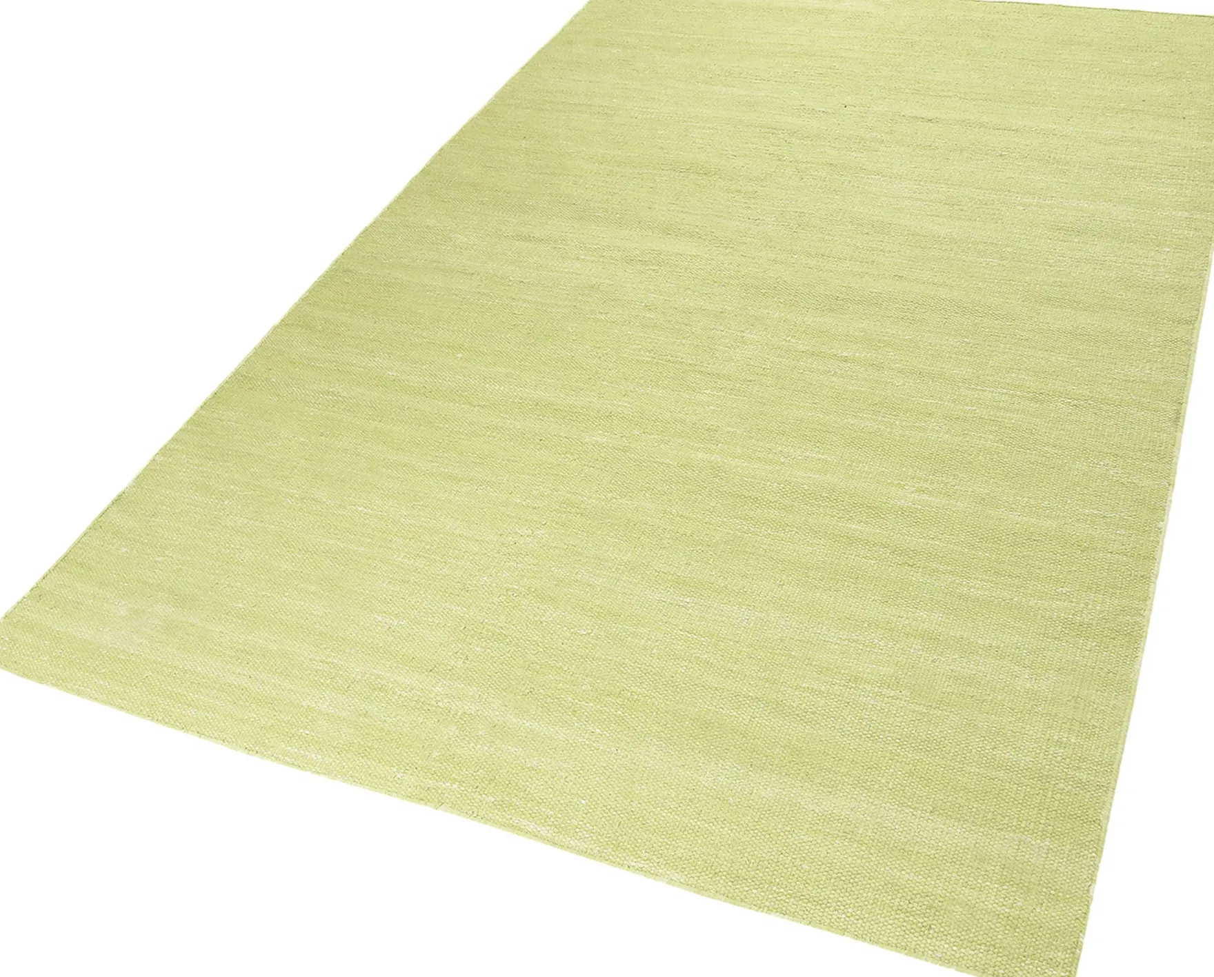 Esprit Kurzflor Teppich Grün aus Baumwolle "Rainbow Kelim"