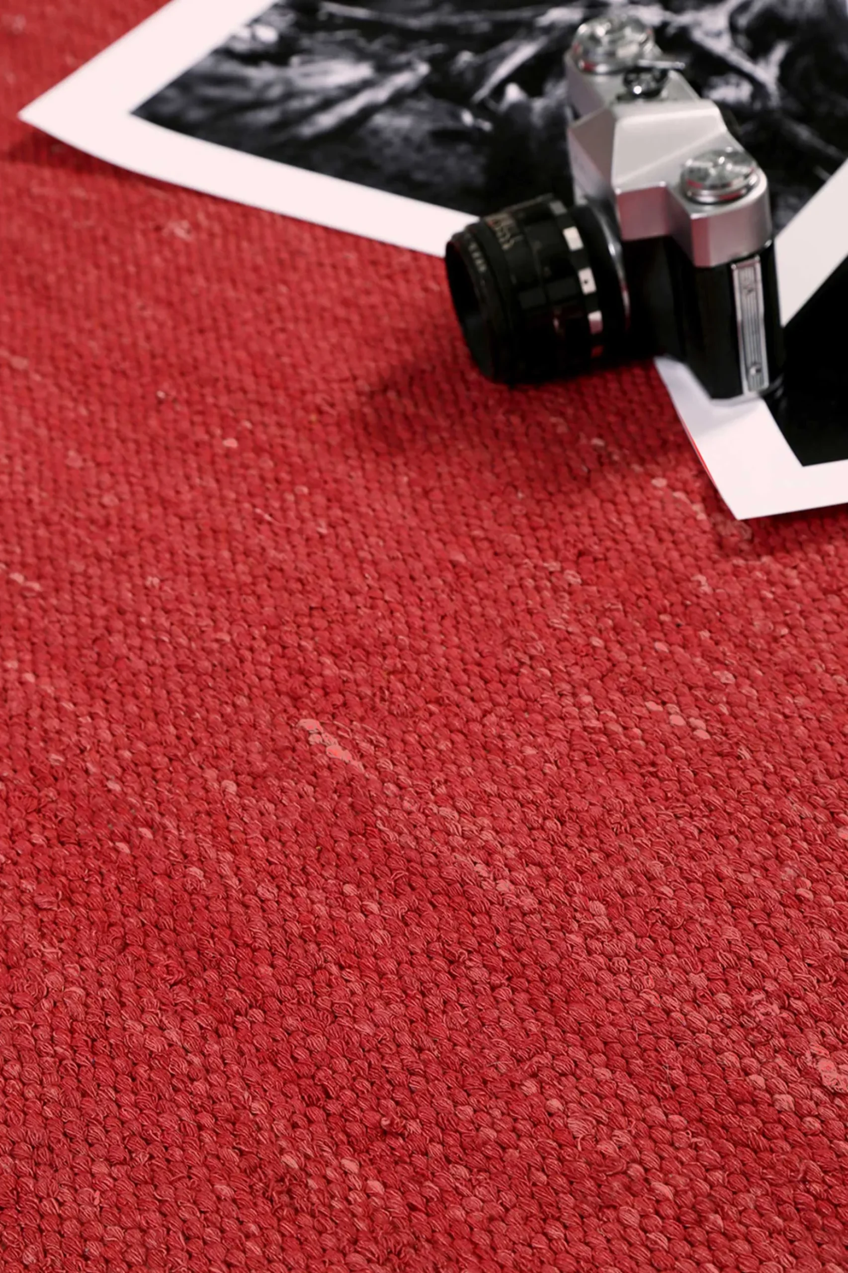 Esprit Kurzflor Teppich Rot aus Baumwolle "Rainbow Kelim"