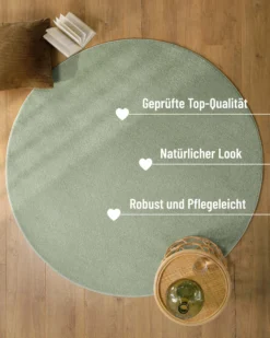 Esprit Kurzflorteppich Rund Licht Grün