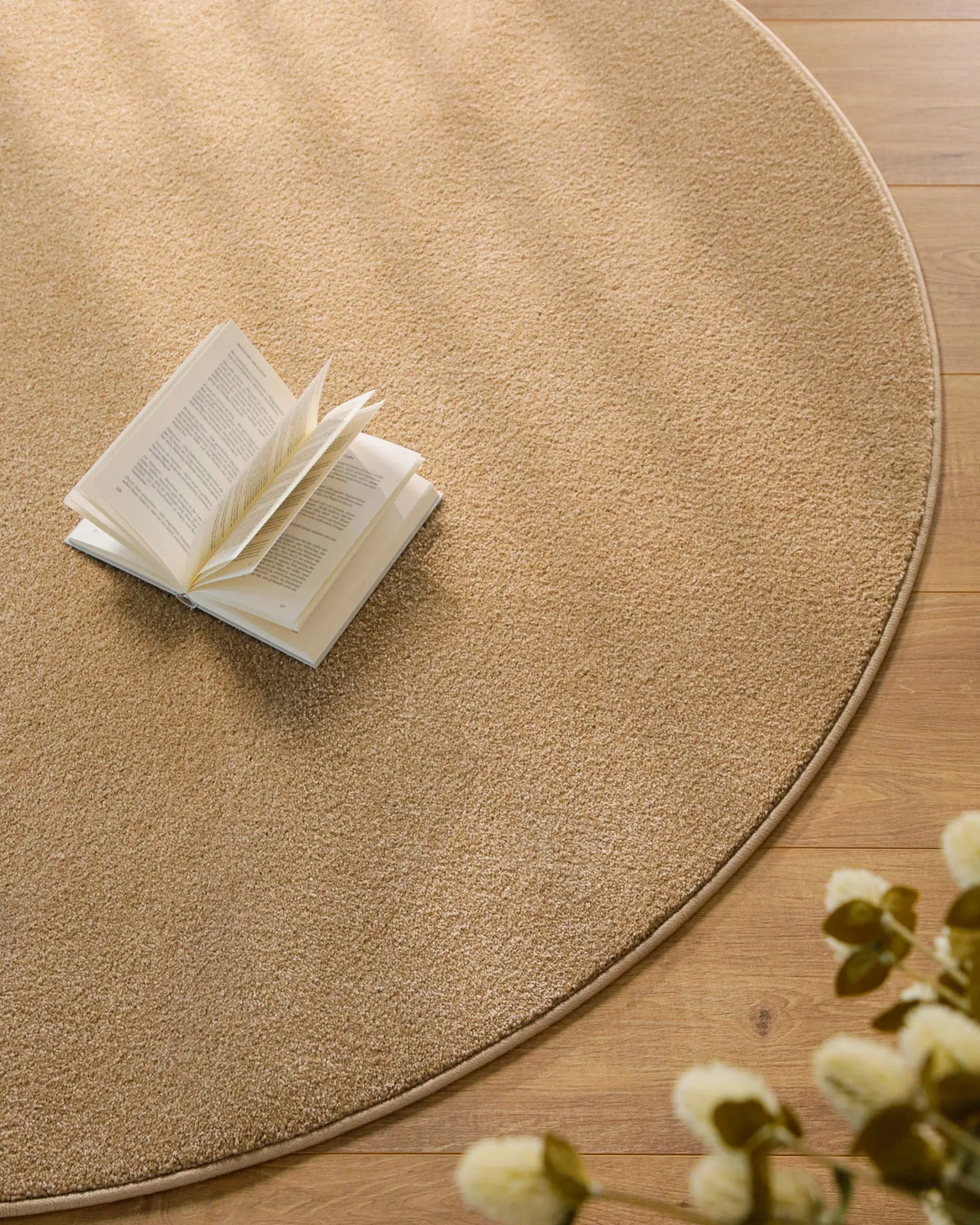 Esprit Kurzflorteppich Rund Sand Beige "Vegas"