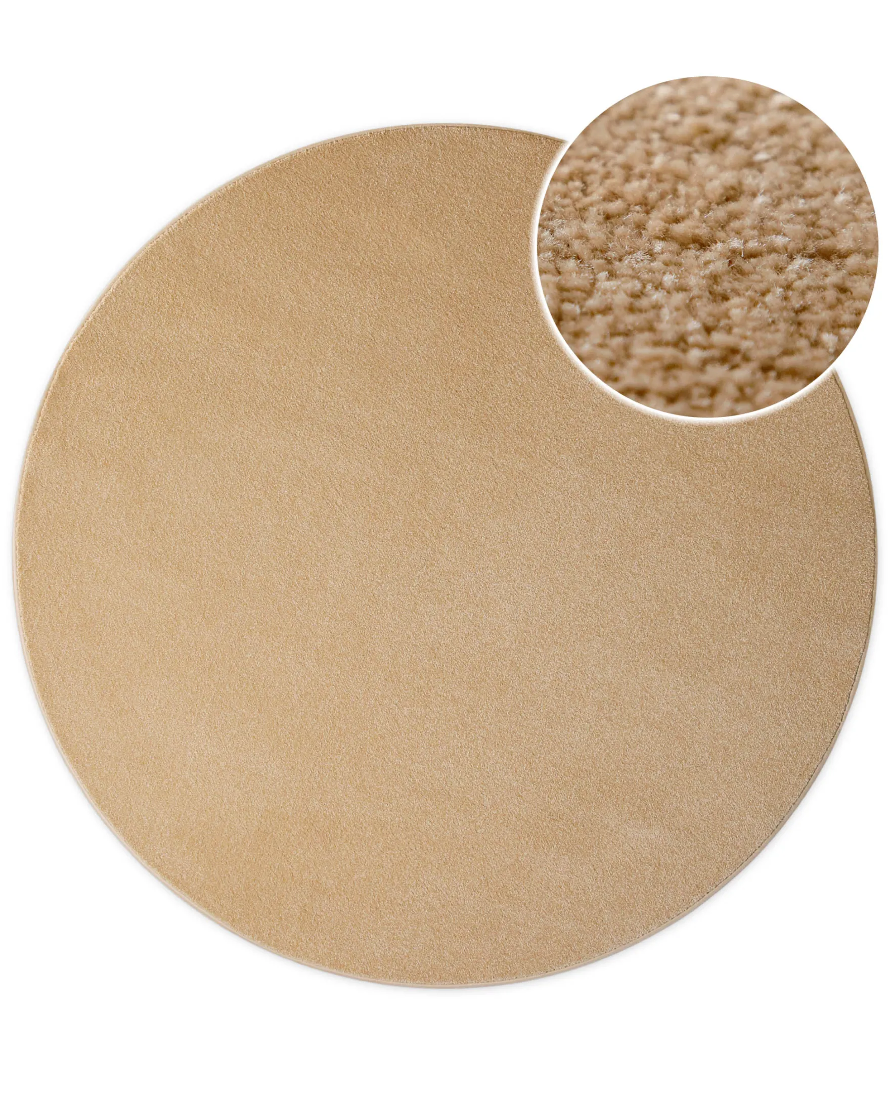 Esprit Kurzflorteppich Rund Sand Beige "Vegas"