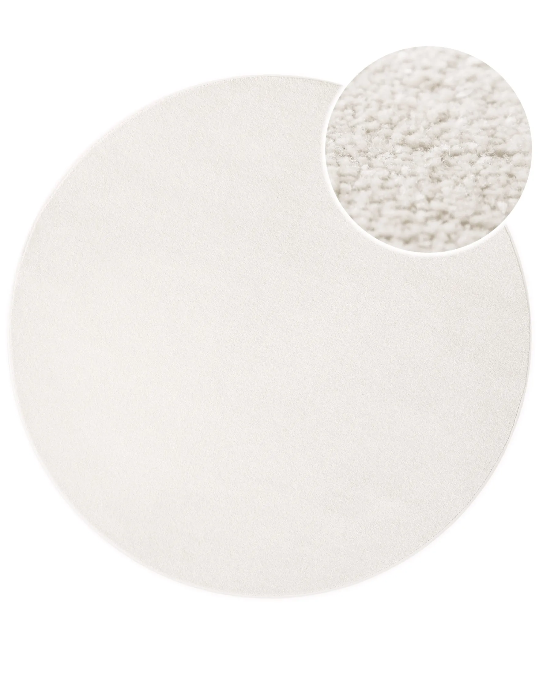 Esprit Kurzflorteppich Rund Creme Weiß "Vegas"