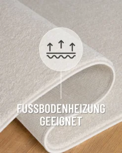 Esprit Kurzflorteppich Rund Creme Weiß