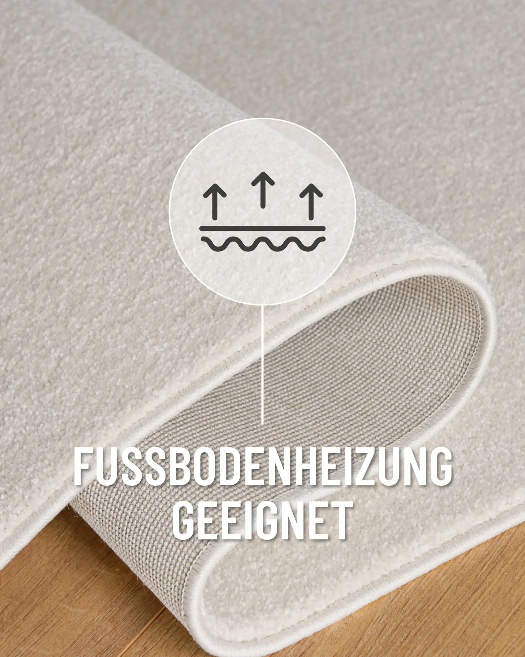 Esprit Kurzflorteppich Rund Creme Weiß "Vegas"