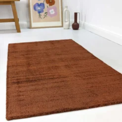 Esprit Kurzflor Teppich Terracotta Braun 