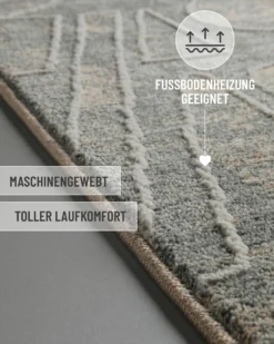 Esprit Kurzflorteppich Türkis Grau