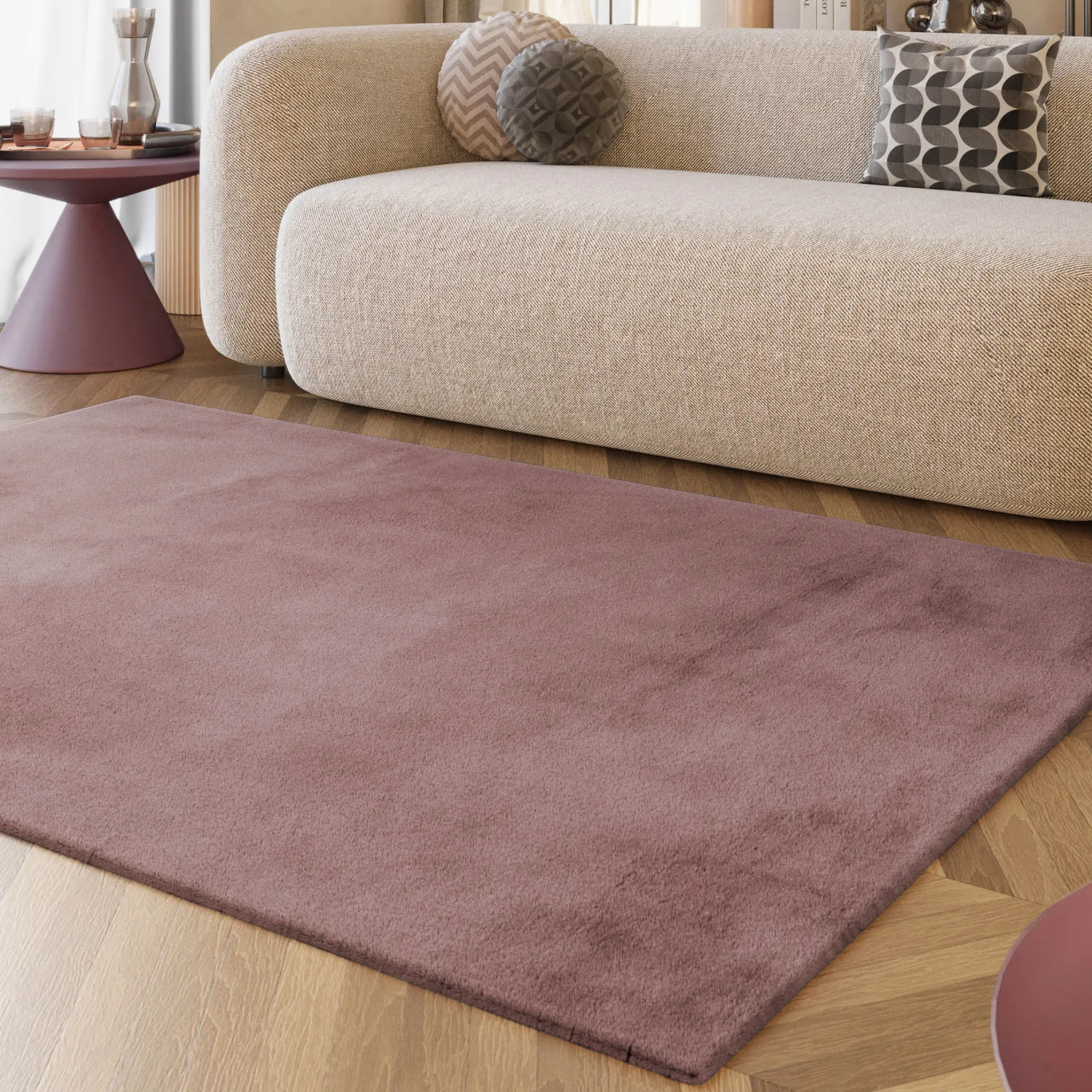 Esprit Teppich Altrosa und sehr flauschig Hochflor "Alice"