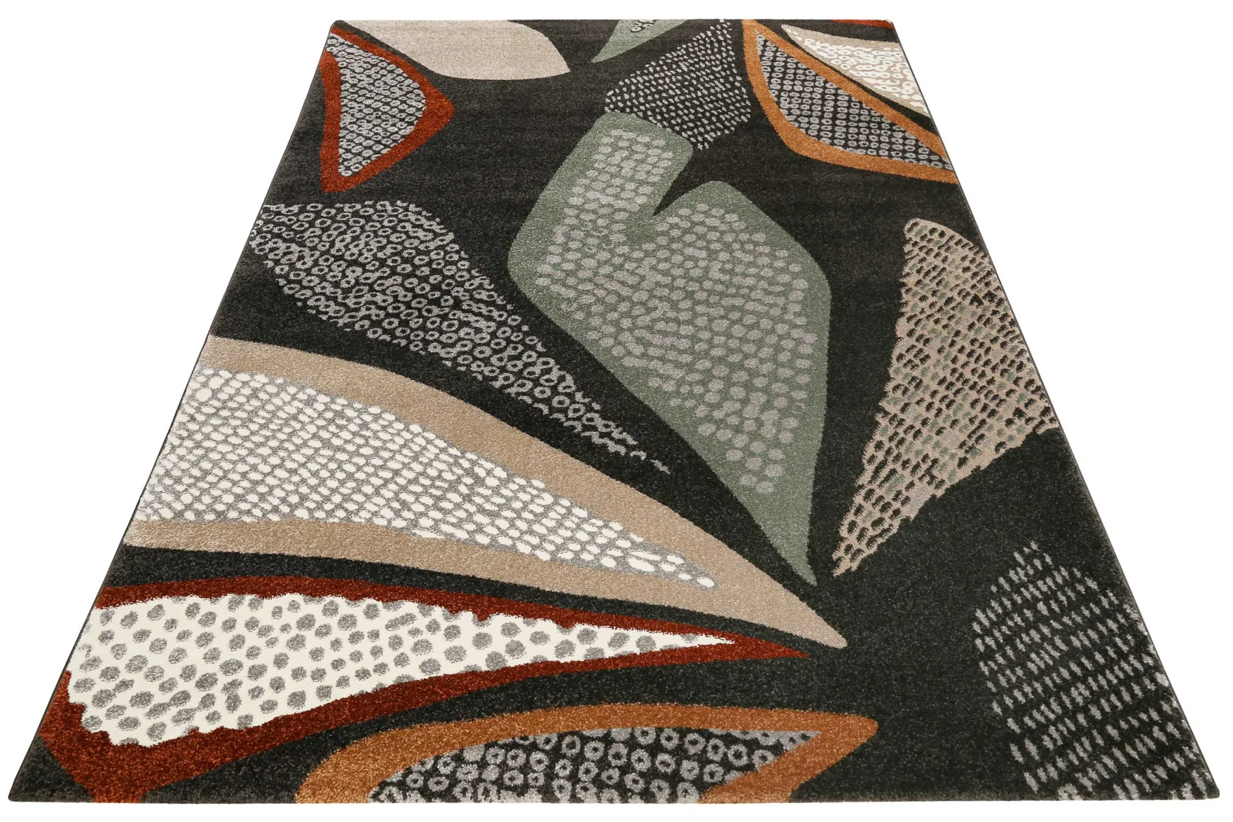Esprit Teppich Anthrazit Bunt Kurzflor "Hazel"