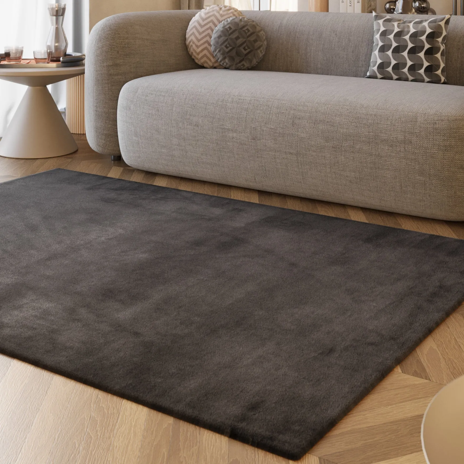 Esprit Teppich Anthrazit und sehr flauschig Hochflor "Alice"