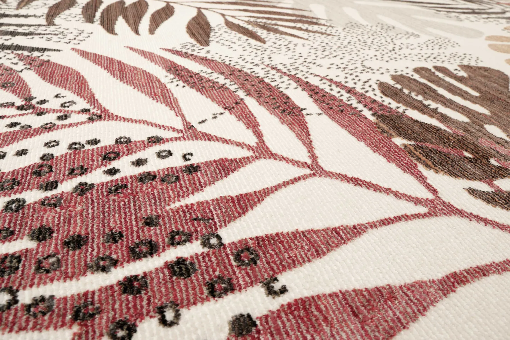 Esprit Teppich beige braun rot Kurzflor "Florence"