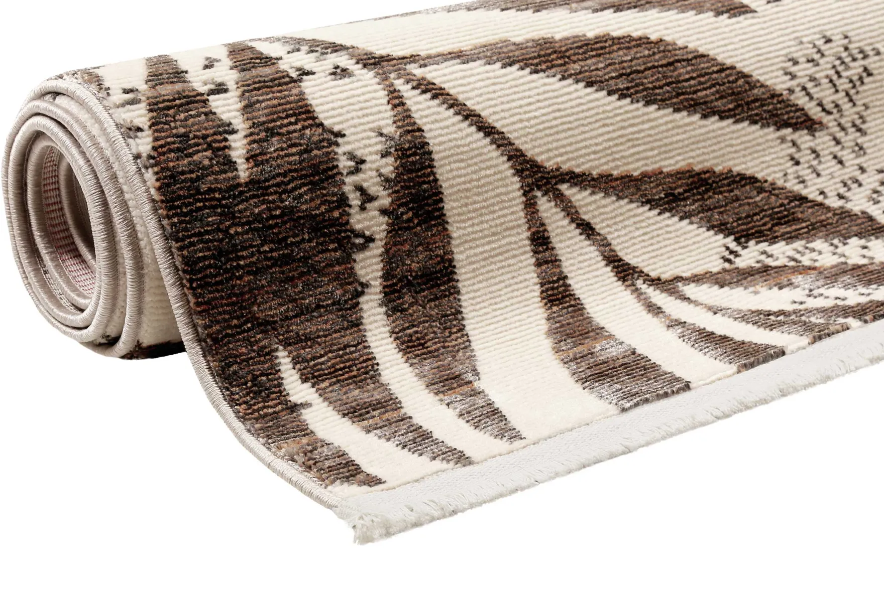Esprit Teppich beige braun rot Kurzflor "Florence"