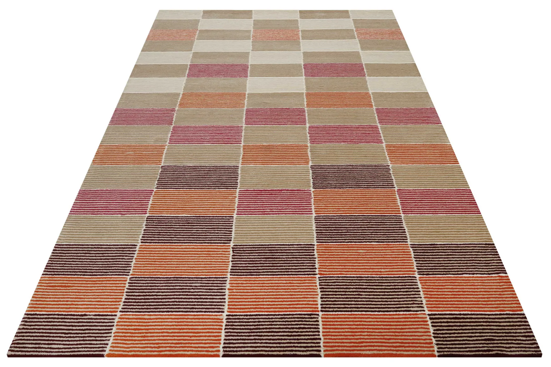 Esprit Teppich Beige Orange Taupe Kurzflor "Fida"