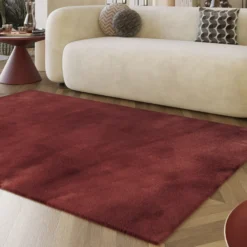Esprit Teppich Bordeaux Rot und sehr flauschig Hochflor