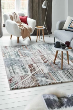 Esprit Teppich Creme Beige Bunt Kurzflor