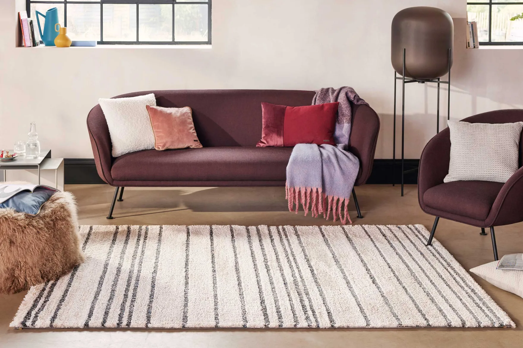 Esprit Teppich Creme Beige Hochflor "Gesa"