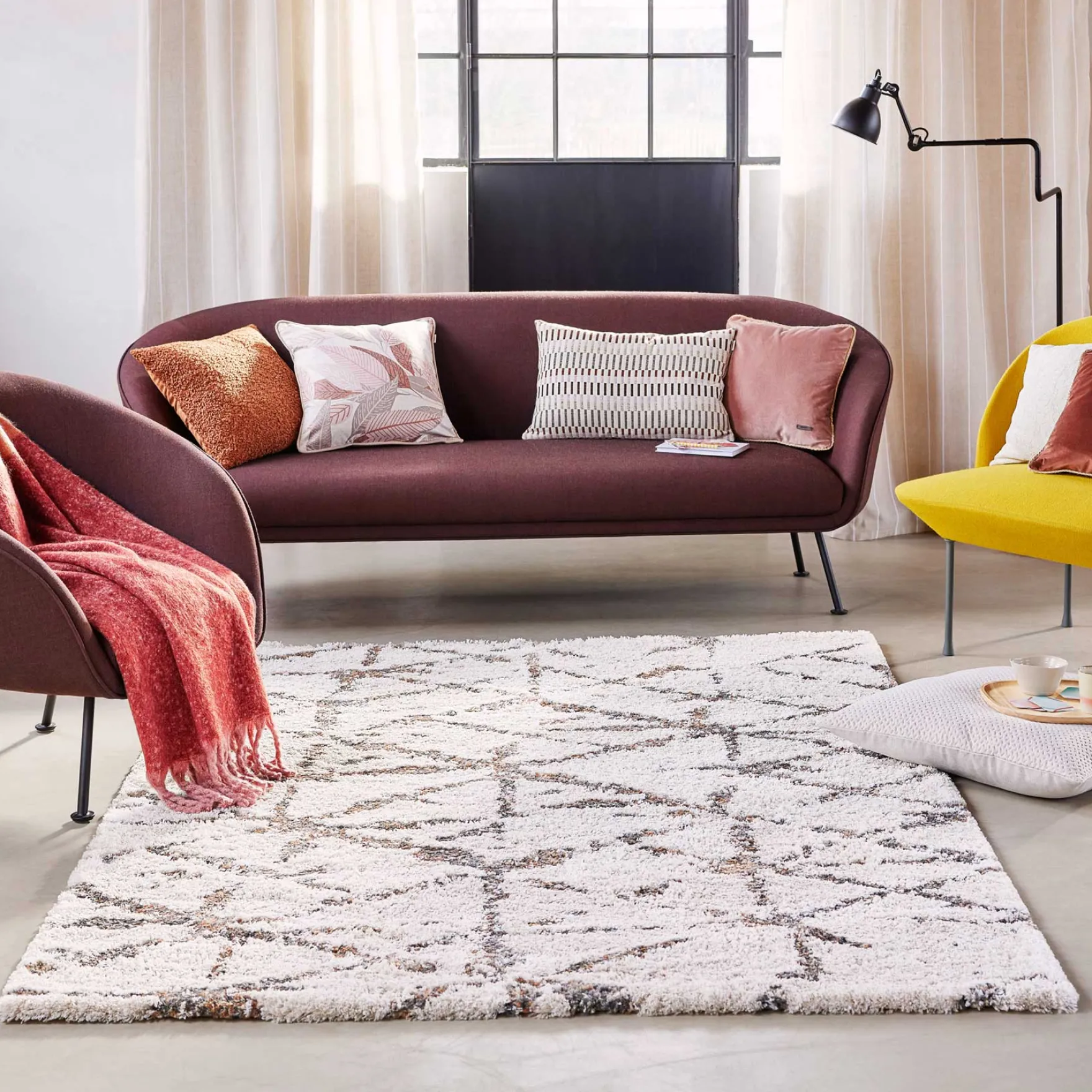 Esprit Teppich Creme Weiß Hochflor "Ronja"
