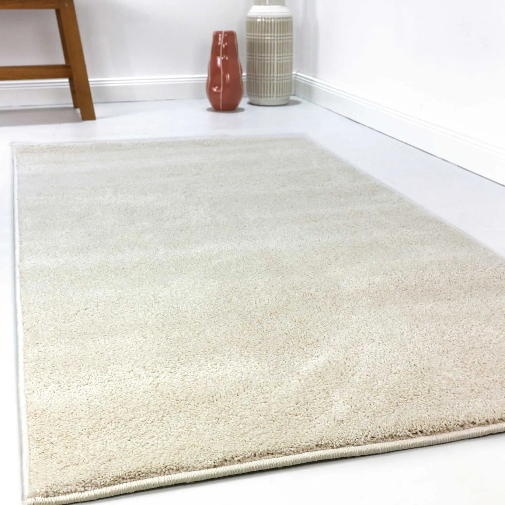 Esprit Teppich Creme Weiß Kurzflor soft und weich "Campus"