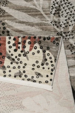 Esprit Teppich grau beige rot Kurzflor