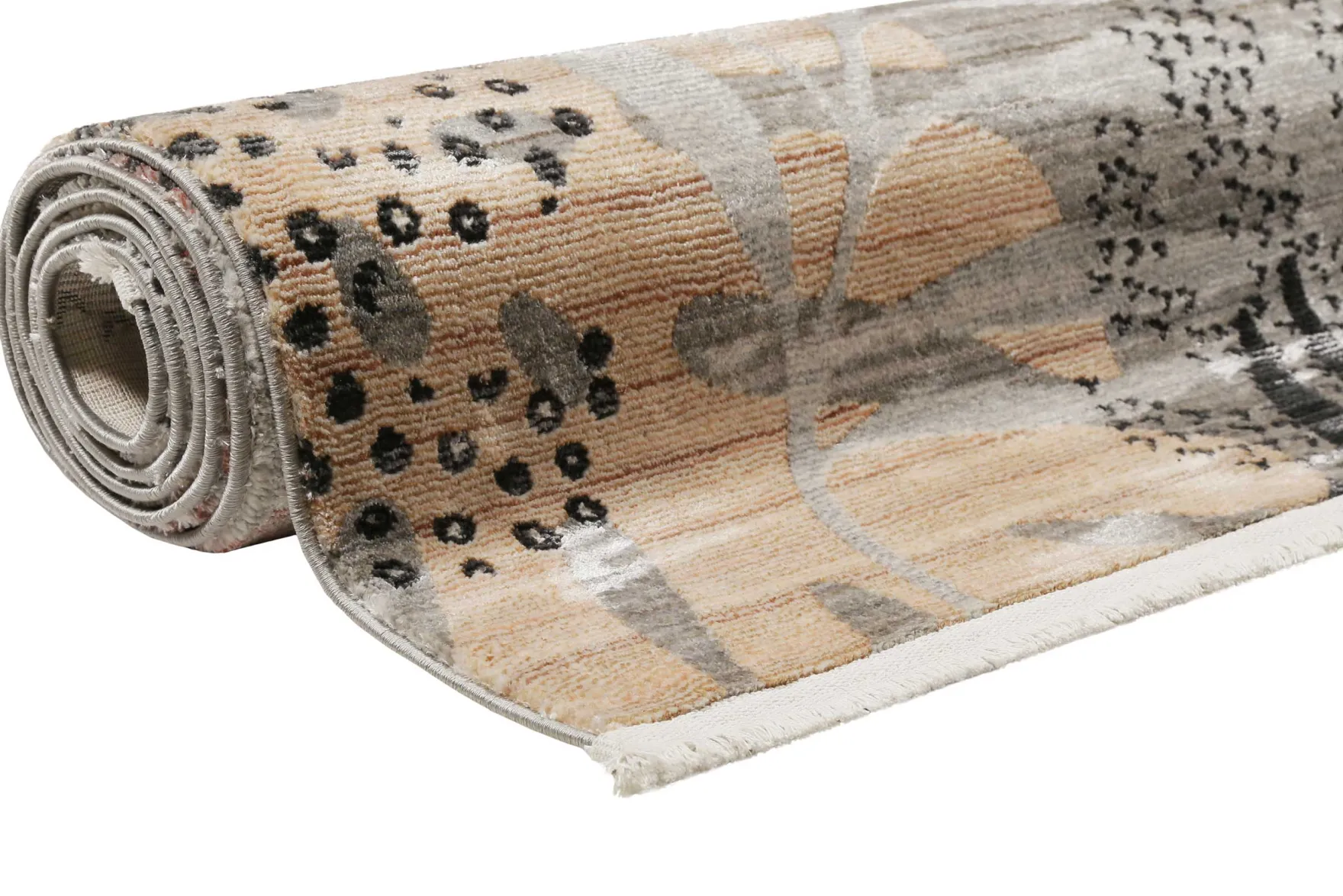 Esprit Teppich grau beige rot Kurzflor "Florence"