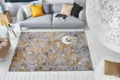 Esprit Teppich Grau Gold Kurzflor