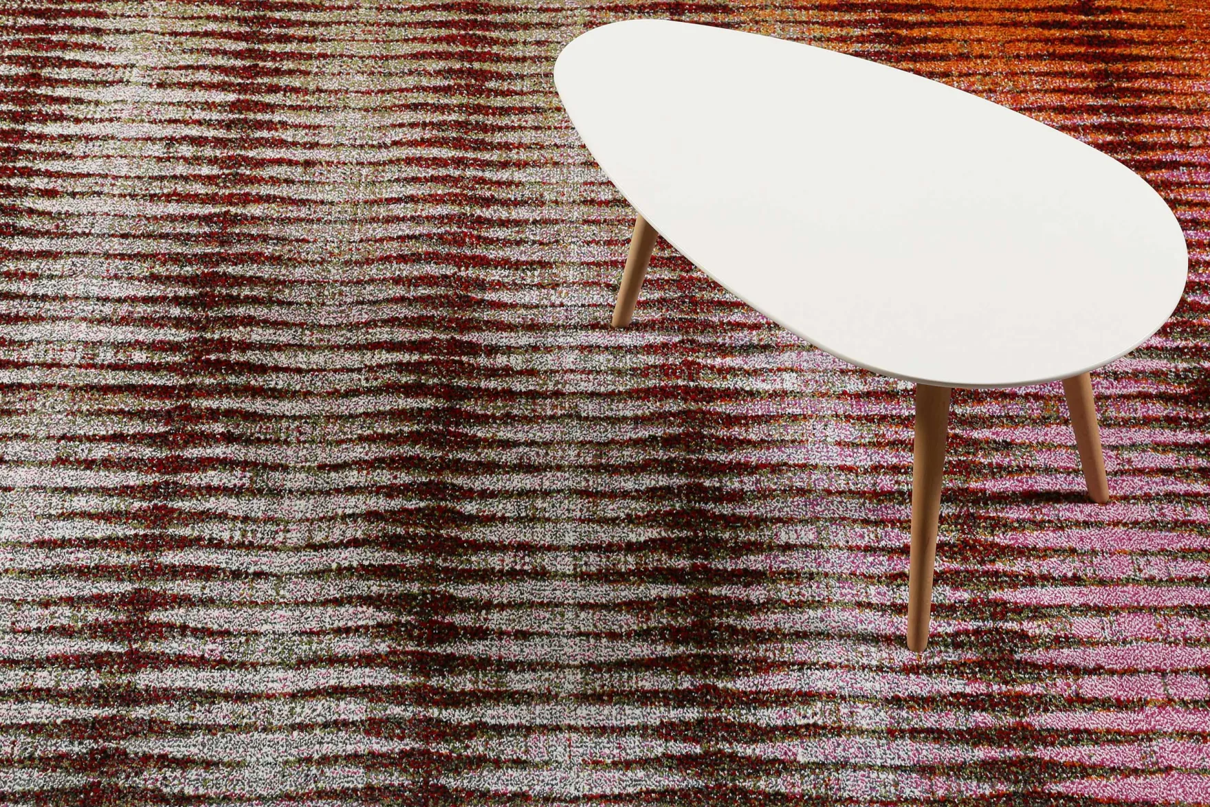 Esprit Teppich Grau Pink Orange Grün Kurzflor "OceanView"
