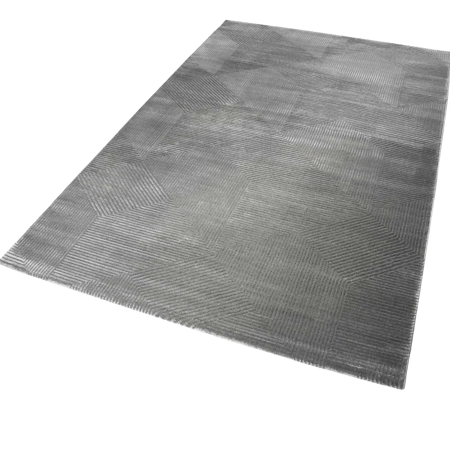 Esprit Teppich Grau Taupe Kurzflor "Velvet Groove"