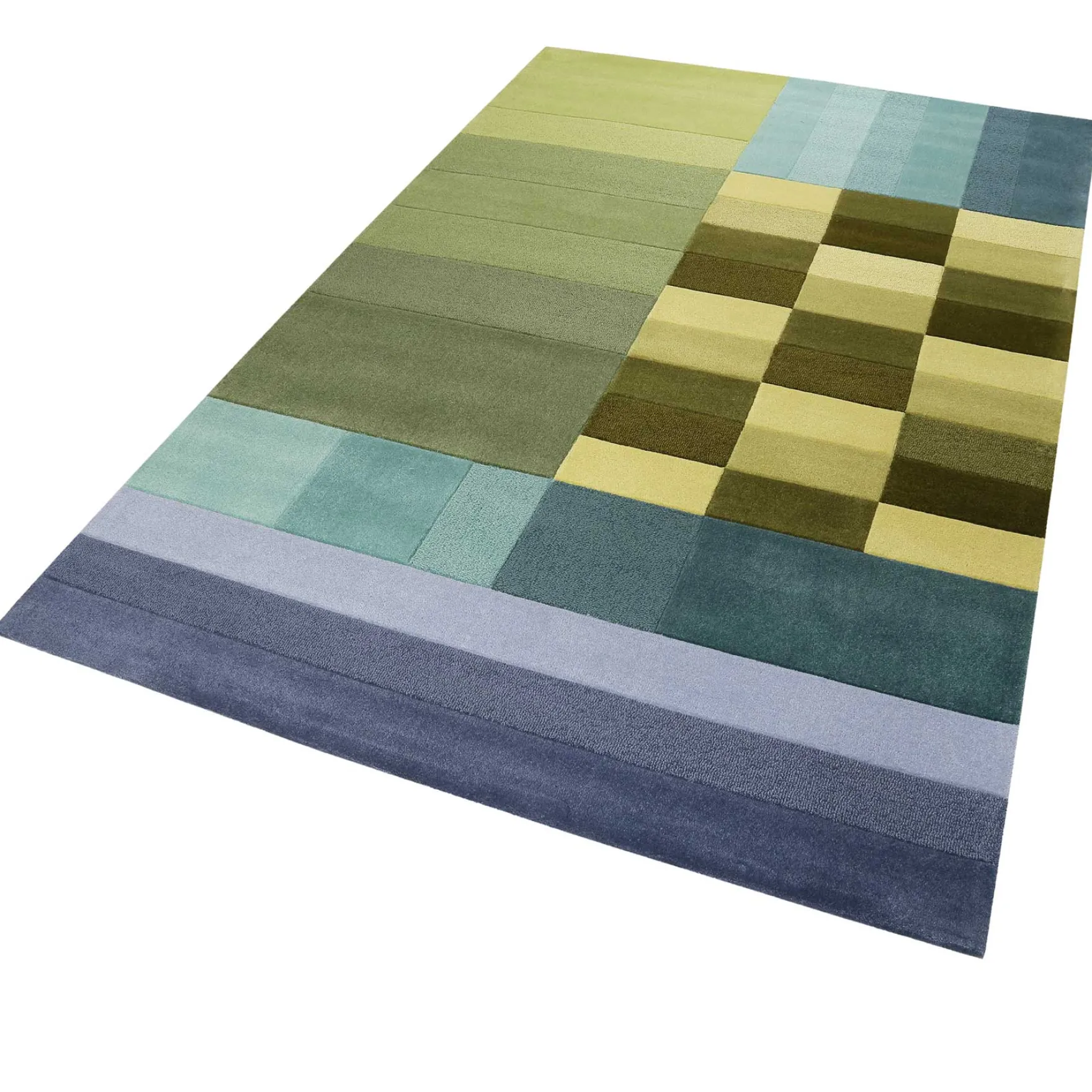Esprit Teppich Grün Blau aus Wolle "Various Box"