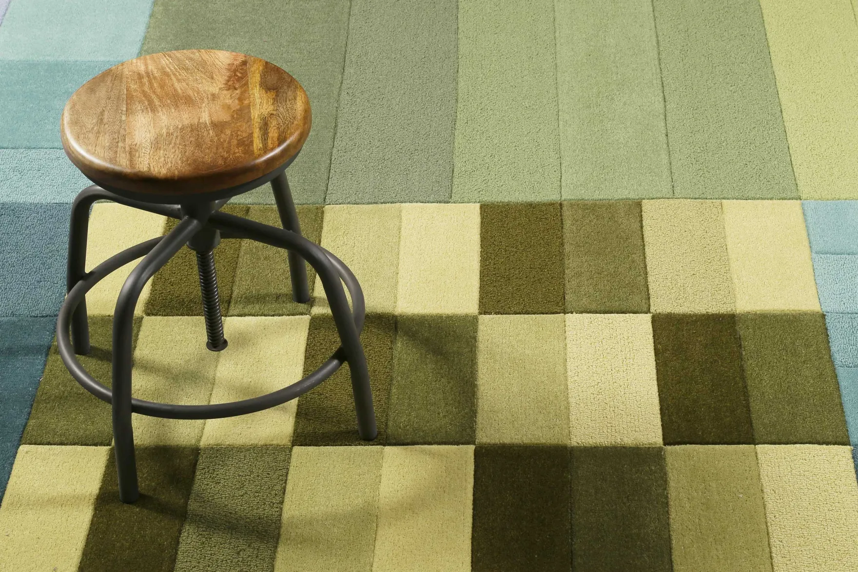 Esprit Teppich Grün Blau aus Wolle "Various Box"