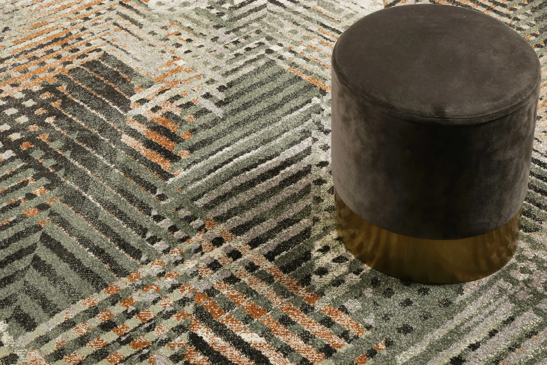 Esprit Teppich Grün Grau Braun Kurzflor "Vario"