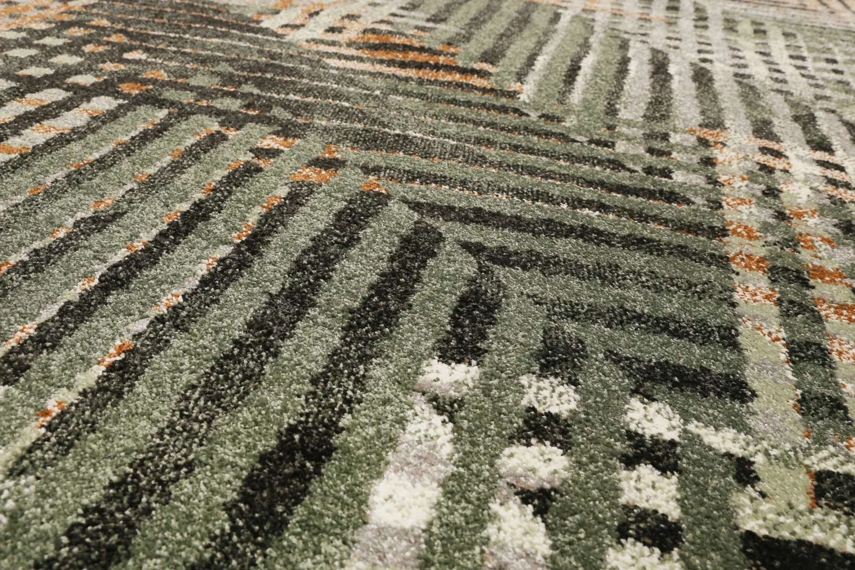 Esprit Teppich Grün Grau Braun Kurzflor "Vario"