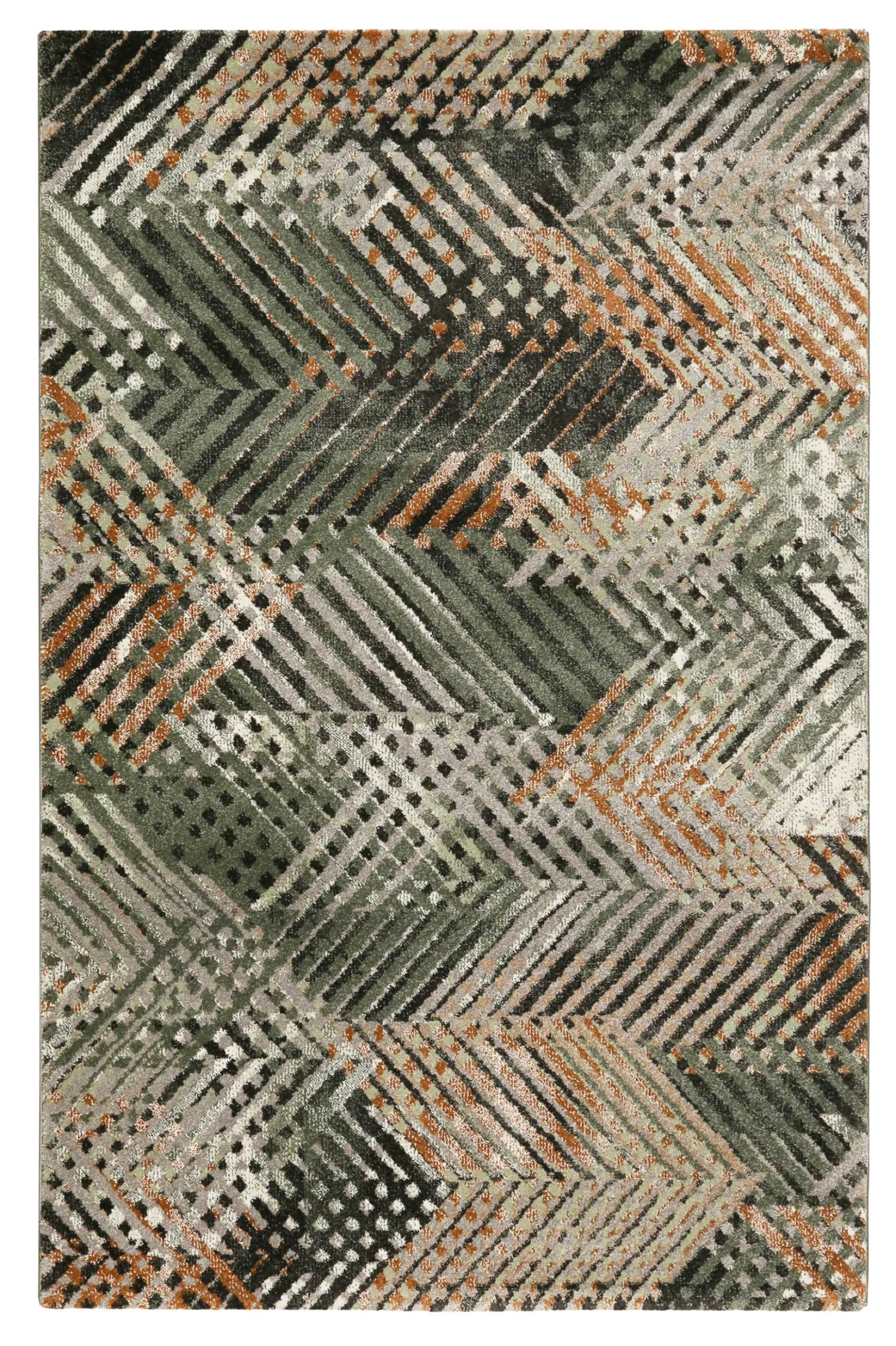 Esprit Teppich Grün Grau Braun Kurzflor "Vario"